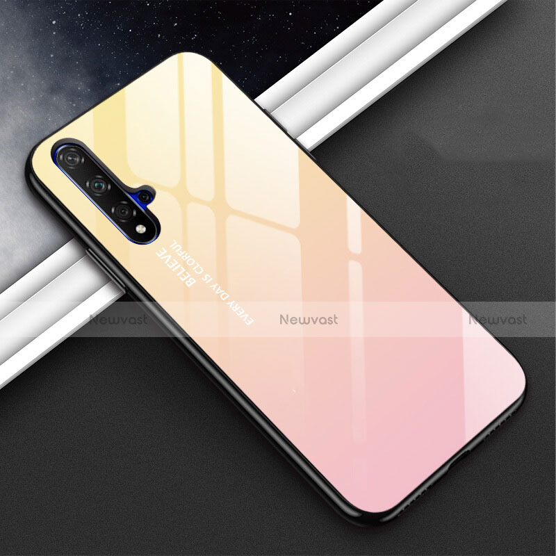 Silicone Frame Mirror Rainbow Gradient Case Cover H02 for Huawei Nova 5