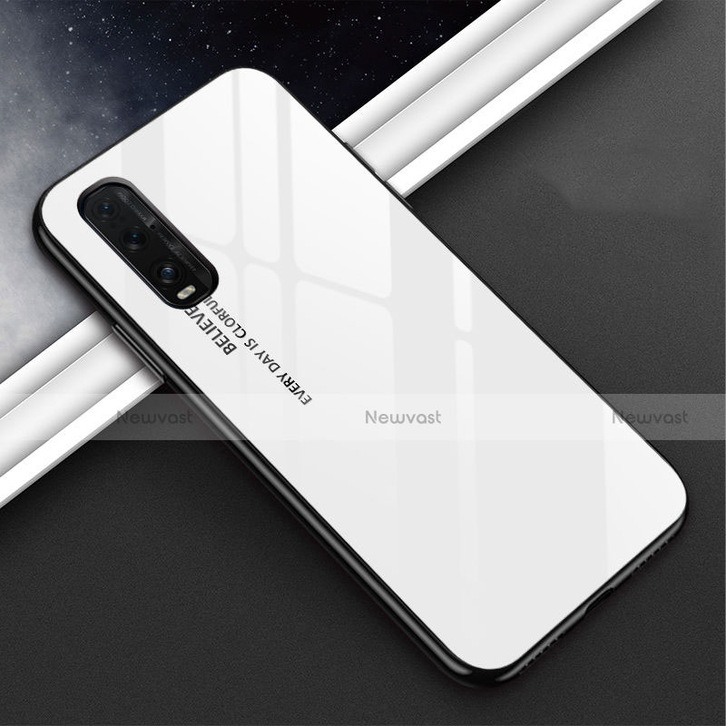 Silicone Frame Mirror Rainbow Gradient Case Cover H02 for Oppo Find X2