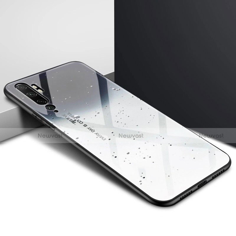 Silicone Frame Mirror Rainbow Gradient Case Cover H02 for Xiaomi Mi Note 10
