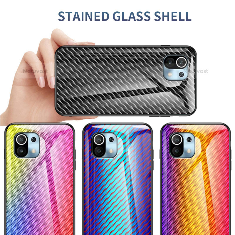 Silicone Frame Mirror Rainbow Gradient Case Cover H03 for Xiaomi Mi 11 5G