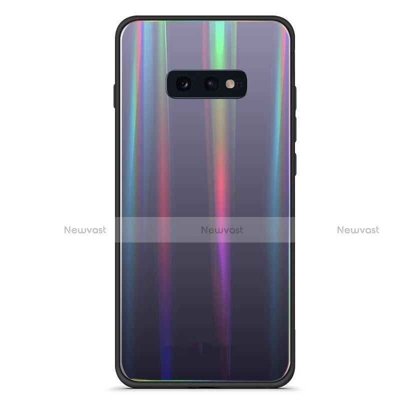 Silicone Frame Mirror Rainbow Gradient Case Cover H04 for Samsung Galaxy S10e
