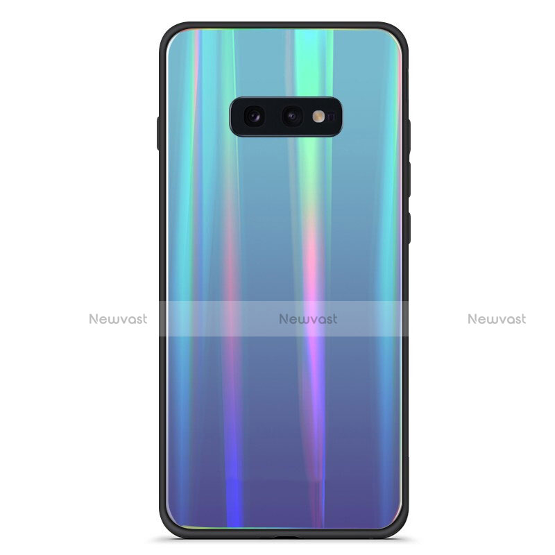 Silicone Frame Mirror Rainbow Gradient Case Cover H04 for Samsung Galaxy S10e