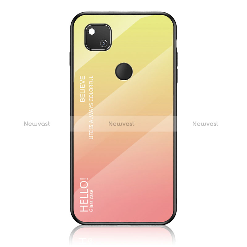 Silicone Frame Mirror Rainbow Gradient Case Cover LS1 for Google Pixel 4a