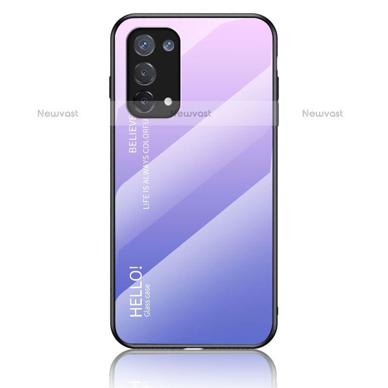 Silicone Frame Mirror Rainbow Gradient Case Cover LS1 for OnePlus Nord N200 5G Clove Purple