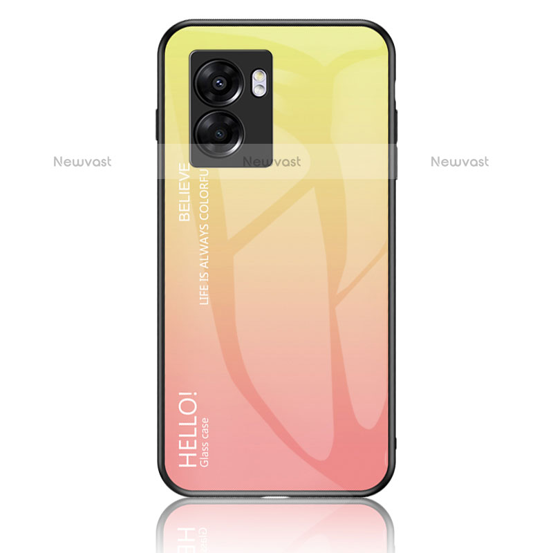 Silicone Frame Mirror Rainbow Gradient Case Cover LS1 for OnePlus Nord N300 5G