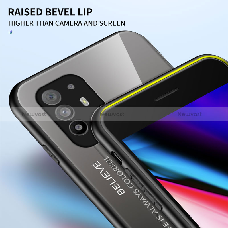 Silicone Frame Mirror Rainbow Gradient Case Cover LS1 for Oppo Reno5 Z 5G