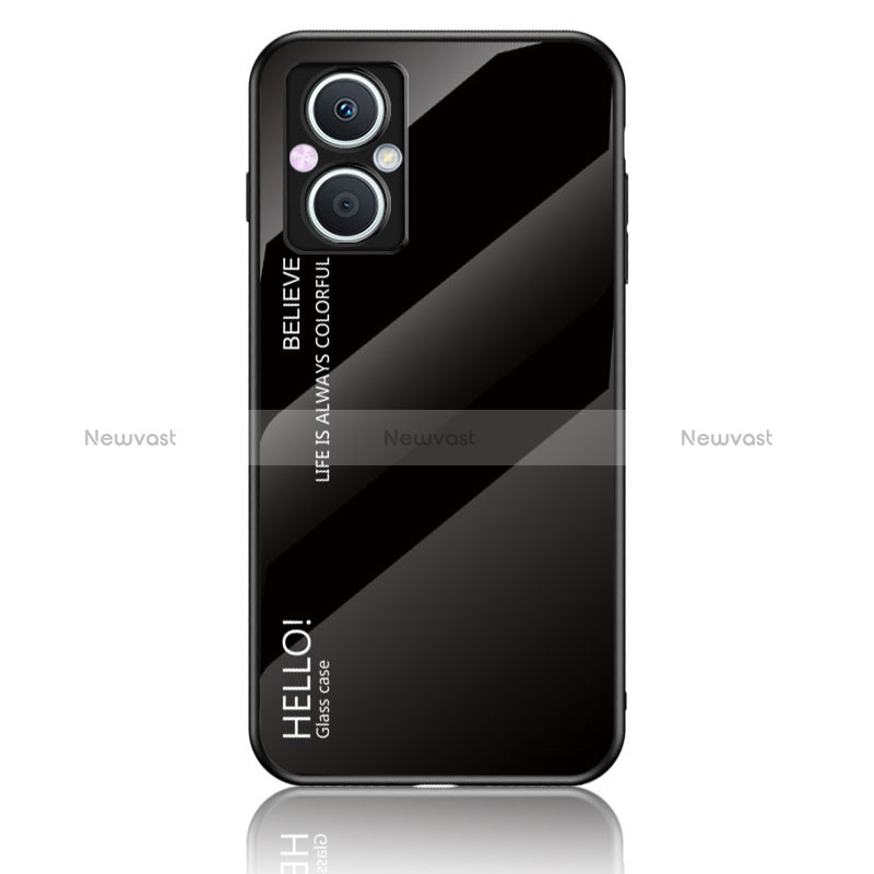 Silicone Frame Mirror Rainbow Gradient Case Cover LS1 for Oppo Reno8 Lite 5G