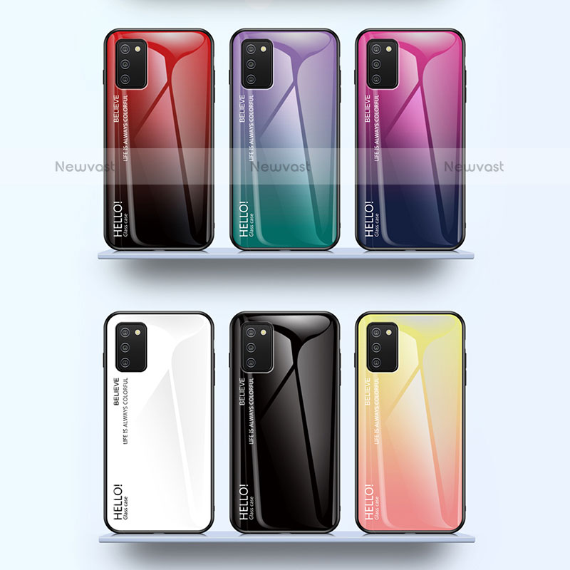 Silicone Frame Mirror Rainbow Gradient Case Cover LS1 for Samsung Galaxy A02s