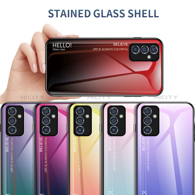 Silicone Frame Mirror Rainbow Gradient Case Cover LS1 for Samsung Galaxy A05s