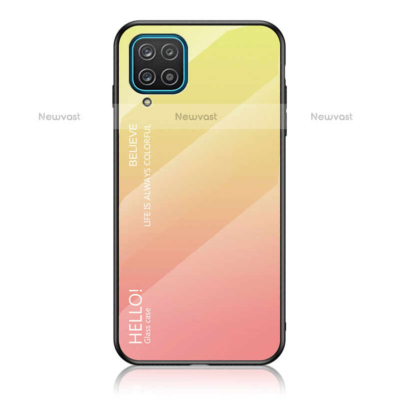 Silicone Frame Mirror Rainbow Gradient Case Cover LS1 for Samsung Galaxy A12