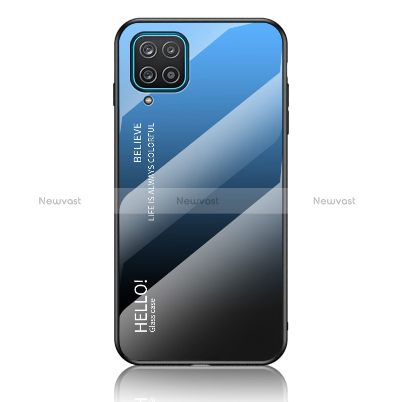 Silicone Frame Mirror Rainbow Gradient Case Cover LS1 for Samsung Galaxy A12 Nacho