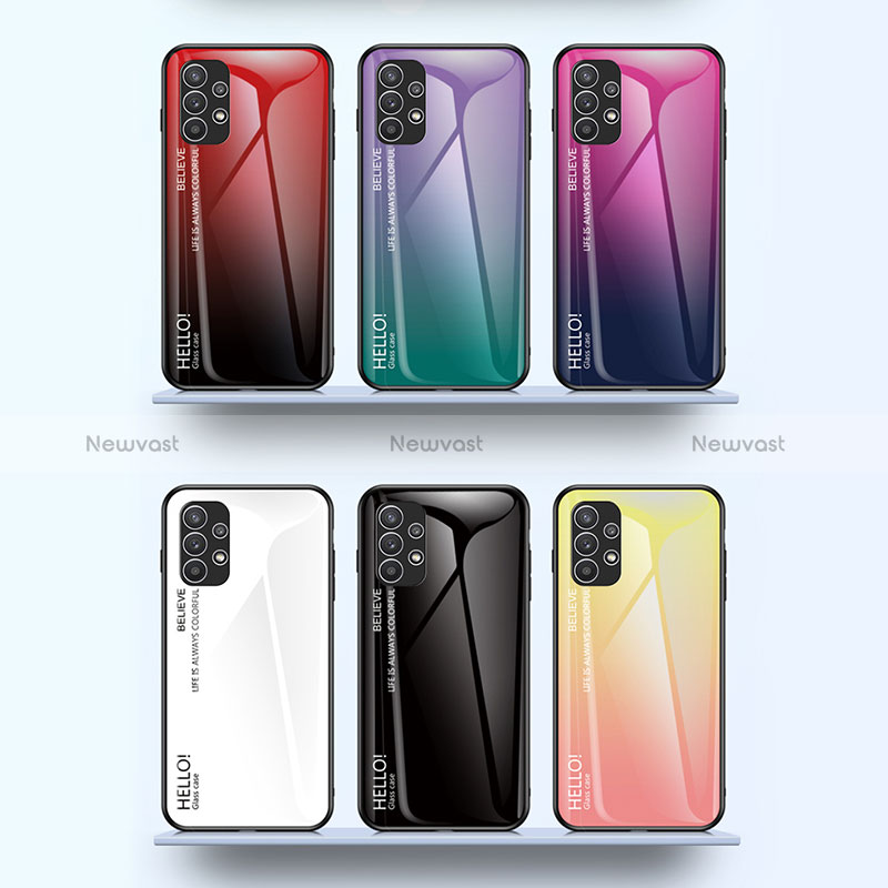 Silicone Frame Mirror Rainbow Gradient Case Cover LS1 for Samsung Galaxy A23 4G