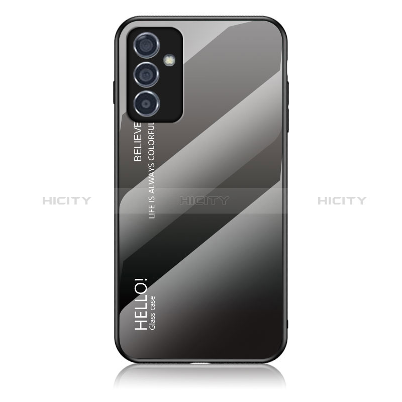 Silicone Frame Mirror Rainbow Gradient Case Cover LS1 for Samsung Galaxy A25 5G Dark Gray
