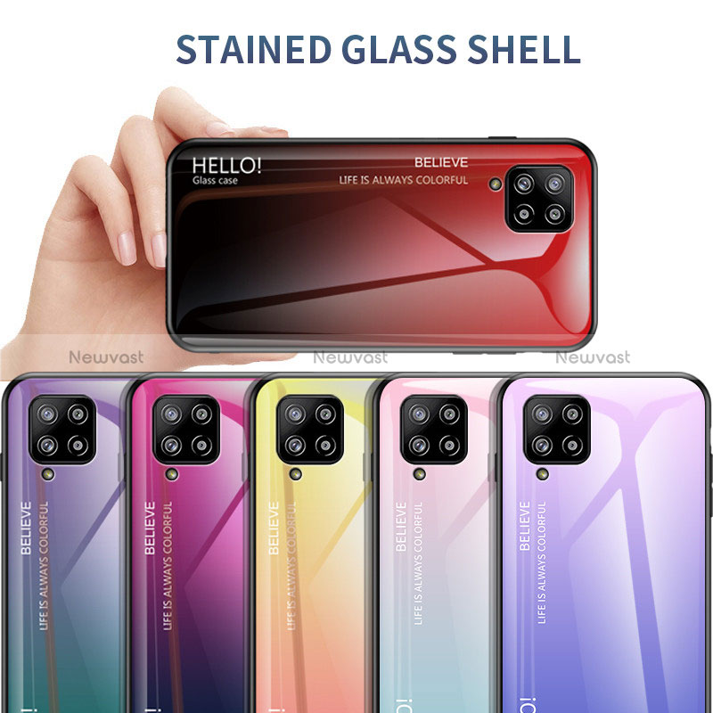 Silicone Frame Mirror Rainbow Gradient Case Cover LS1 for Samsung Galaxy A42 5G