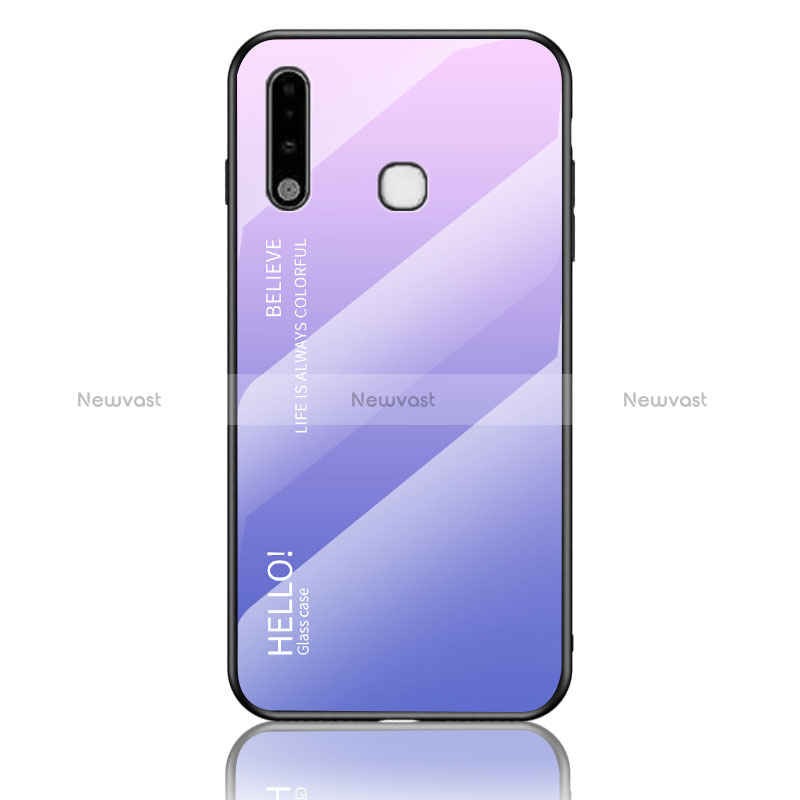 Silicone Frame Mirror Rainbow Gradient Case Cover LS1 for Samsung Galaxy A70E