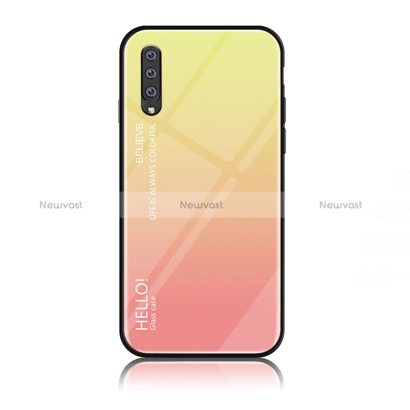 Silicone Frame Mirror Rainbow Gradient Case Cover LS1 for Samsung Galaxy A70S
