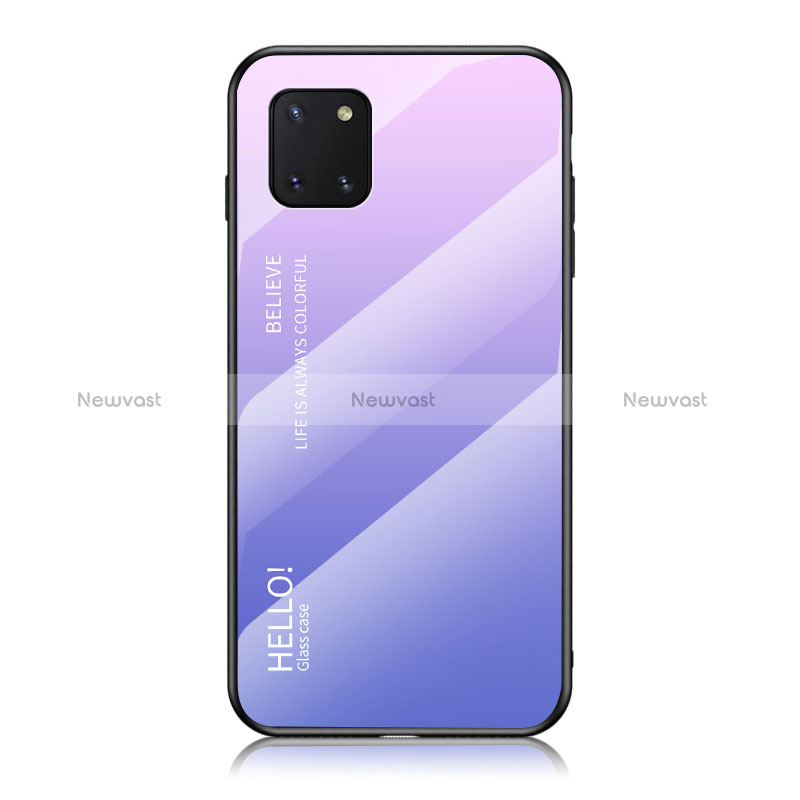 Silicone Frame Mirror Rainbow Gradient Case Cover LS1 for Samsung Galaxy A81