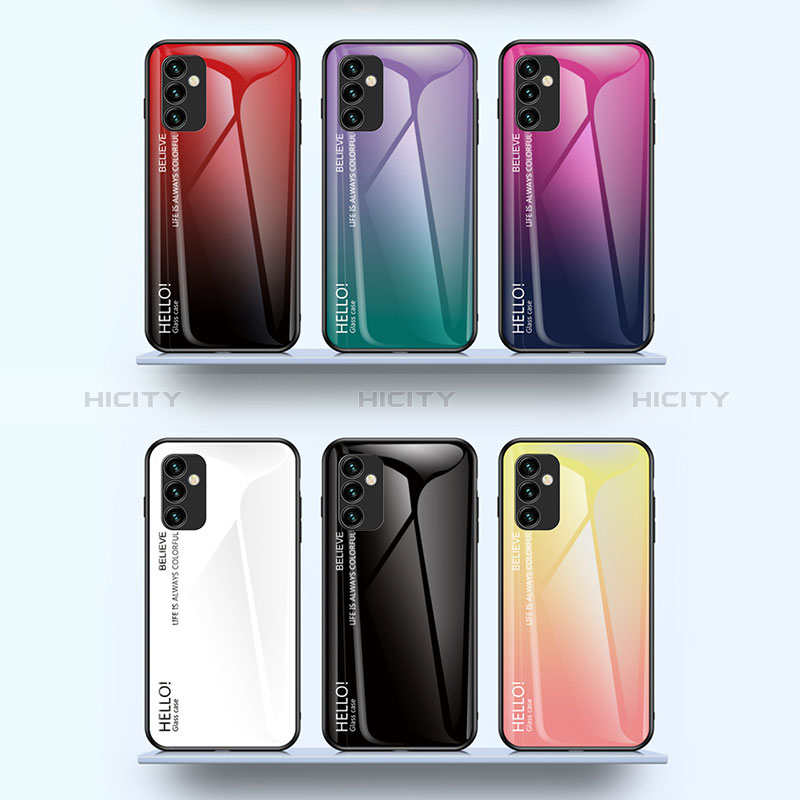 Silicone Frame Mirror Rainbow Gradient Case Cover LS1 for Samsung Galaxy F23 5G