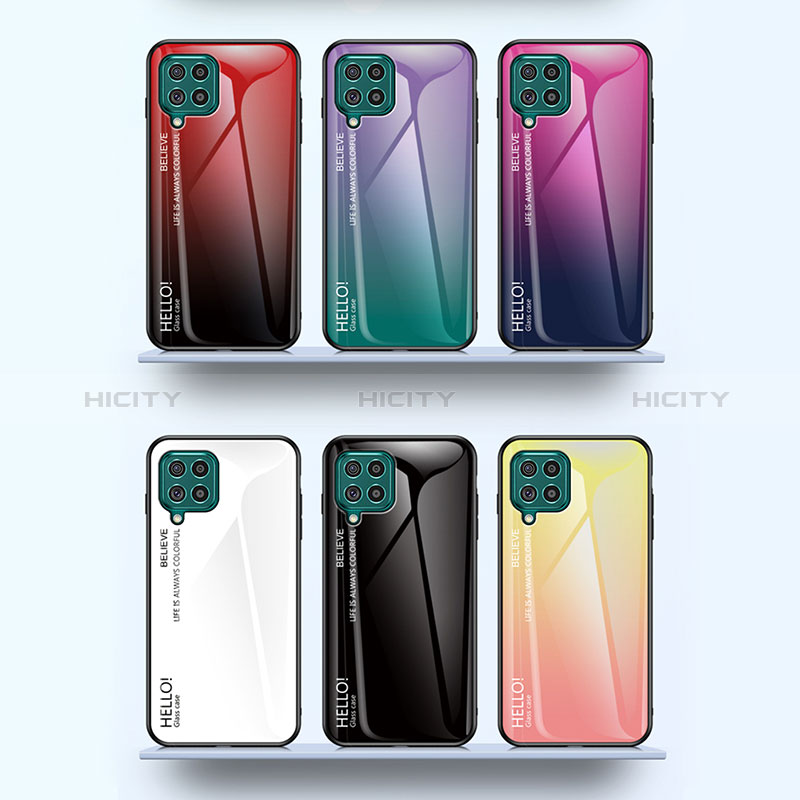 Silicone Frame Mirror Rainbow Gradient Case Cover LS1 for Samsung Galaxy F62 5G