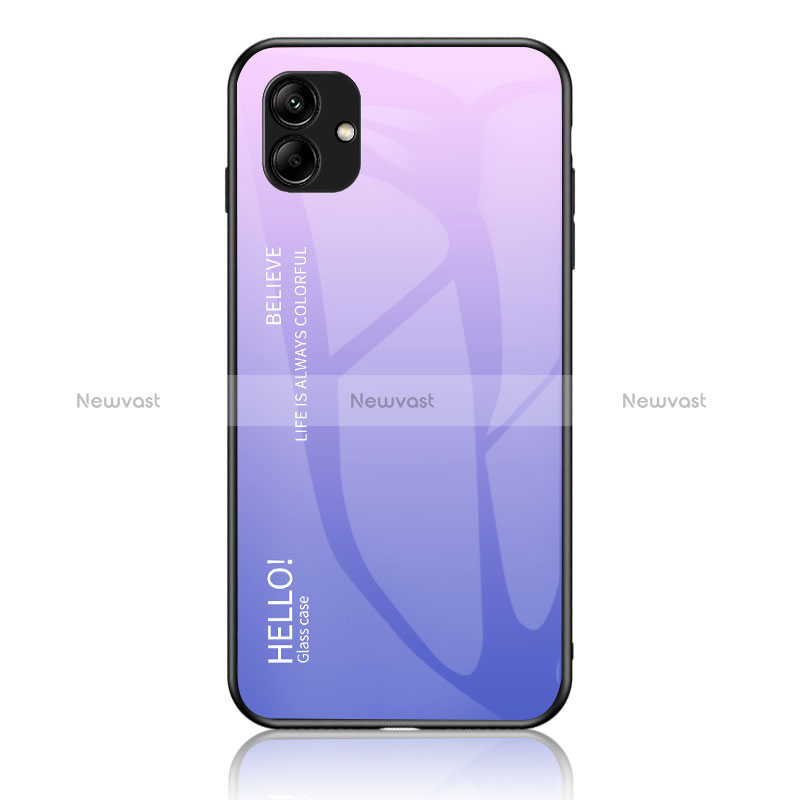 Silicone Frame Mirror Rainbow Gradient Case Cover LS1 for Samsung Galaxy M04 Clove Purple