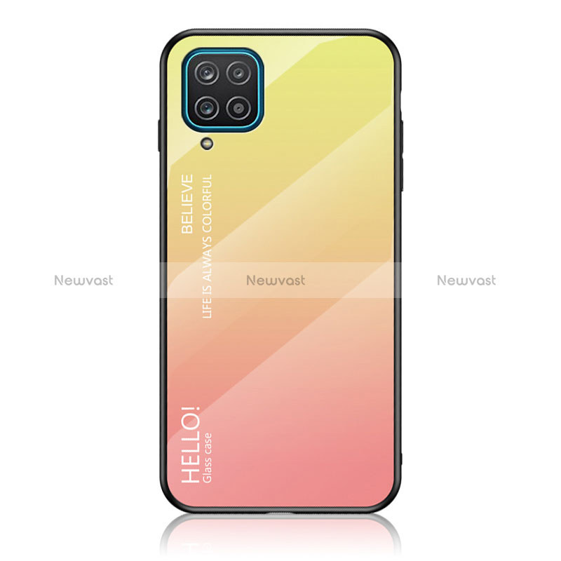 Silicone Frame Mirror Rainbow Gradient Case Cover LS1 for Samsung Galaxy M12