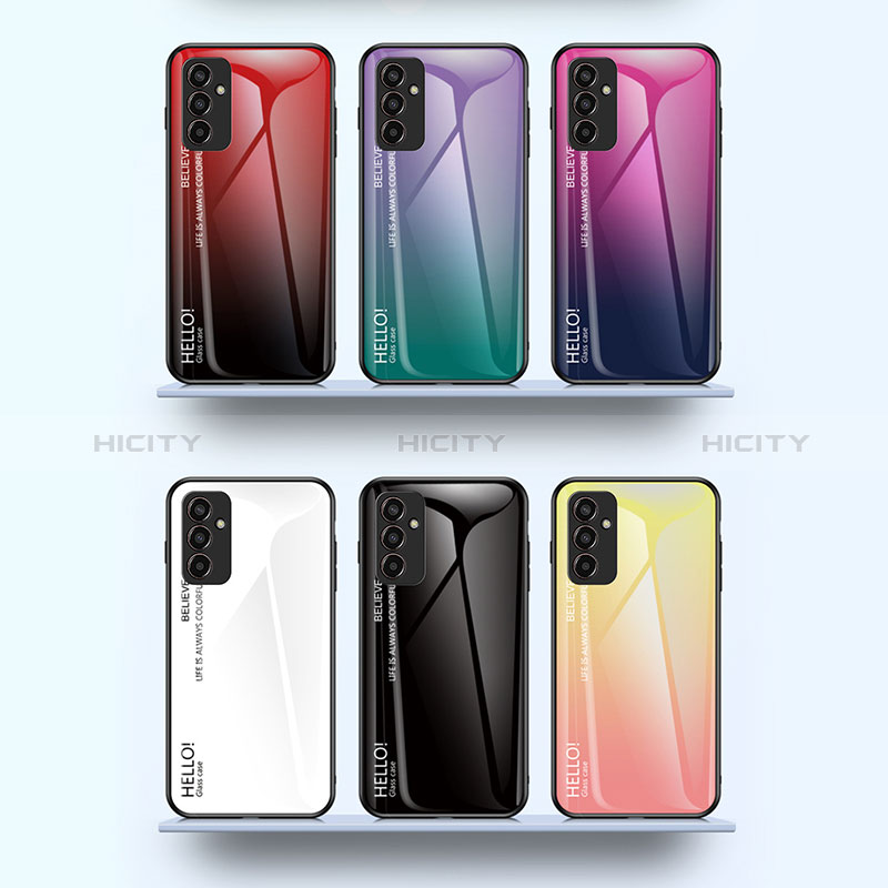 Silicone Frame Mirror Rainbow Gradient Case Cover LS1 for Samsung Galaxy M13 4G