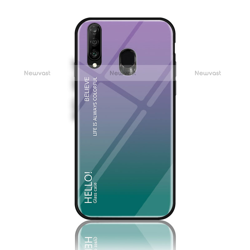 Silicone Frame Mirror Rainbow Gradient Case Cover LS1 for Samsung Galaxy M30