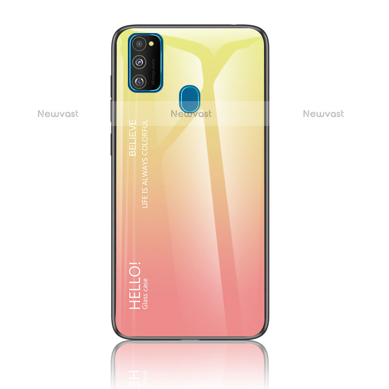 Silicone Frame Mirror Rainbow Gradient Case Cover LS1 for Samsung Galaxy M30s