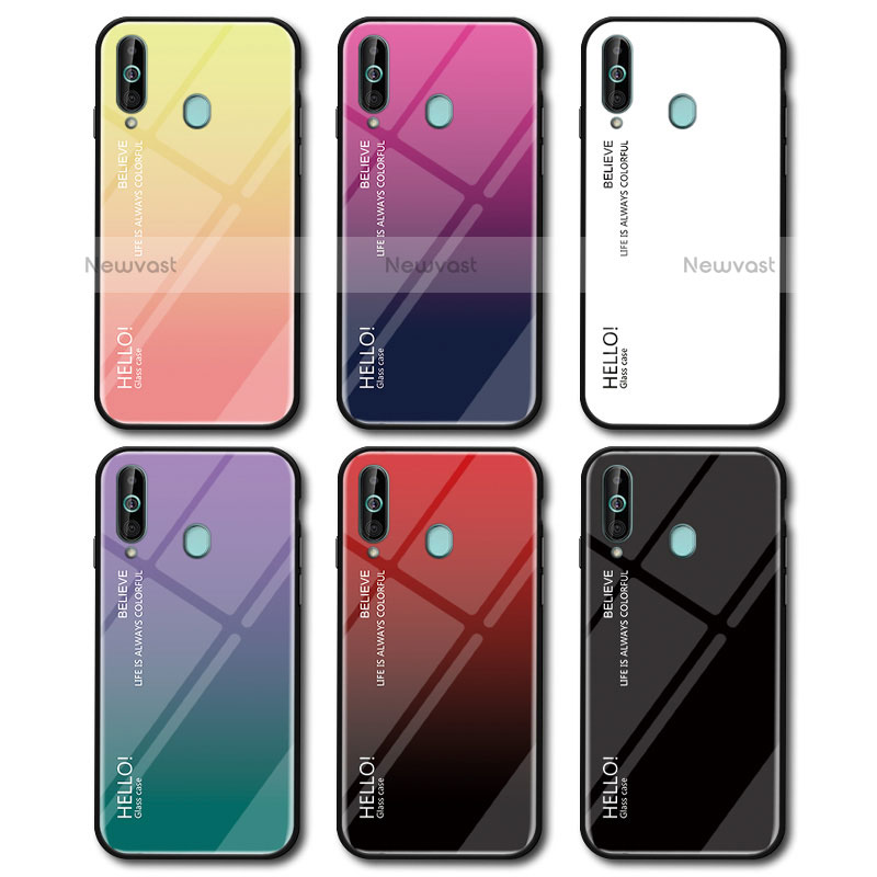 Silicone Frame Mirror Rainbow Gradient Case Cover LS1 for Samsung Galaxy M40