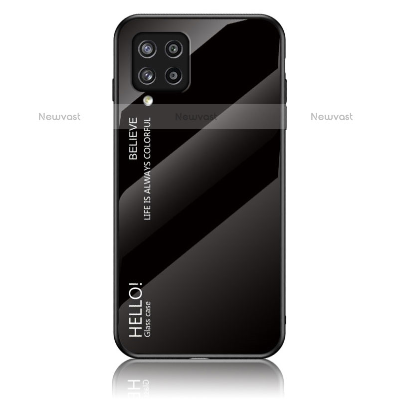 Silicone Frame Mirror Rainbow Gradient Case Cover LS1 for Samsung Galaxy M42 5G Black