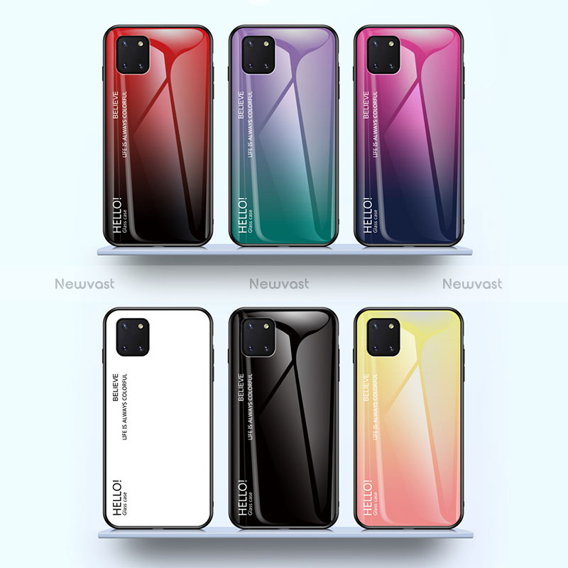 Silicone Frame Mirror Rainbow Gradient Case Cover LS1 for Samsung Galaxy M60s