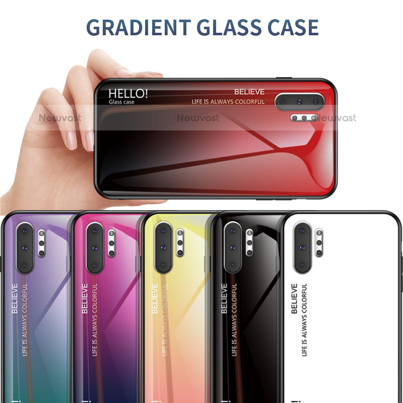 Silicone Frame Mirror Rainbow Gradient Case Cover LS1 for Samsung Galaxy Note 10 Plus 5G