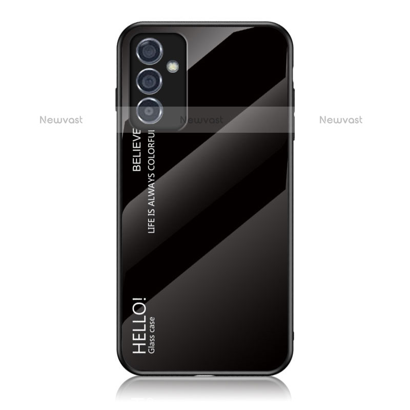 Silicone Frame Mirror Rainbow Gradient Case Cover LS1 for Samsung Galaxy Quantum2 5G Black