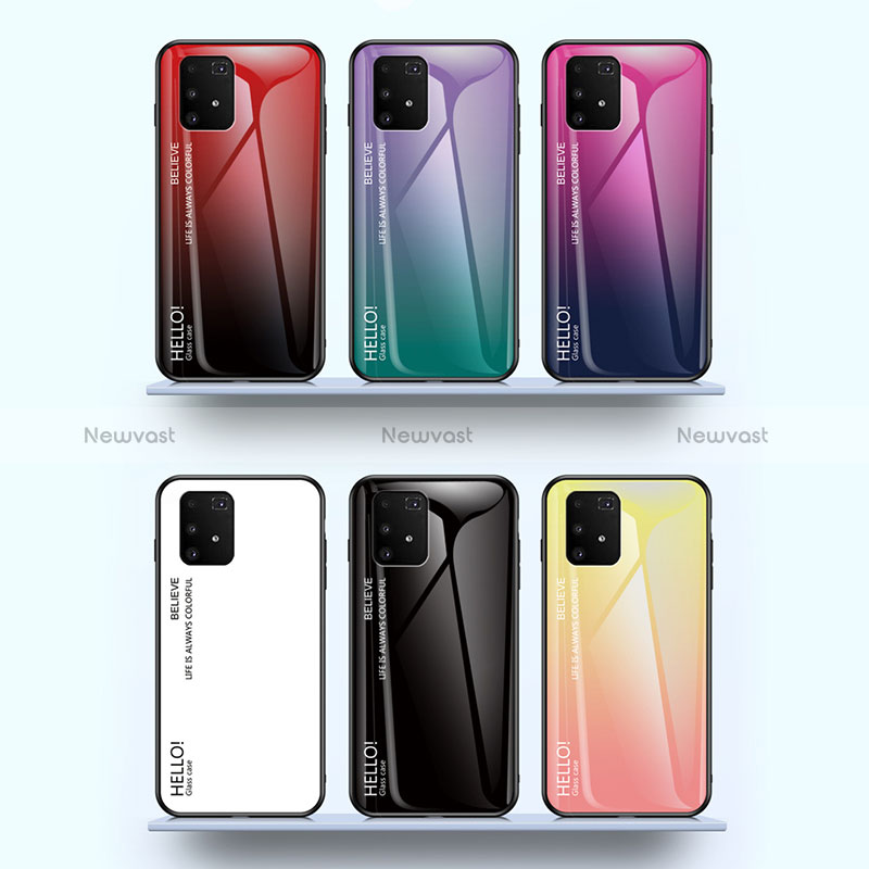 Silicone Frame Mirror Rainbow Gradient Case Cover LS1 for Samsung Galaxy S10 Lite