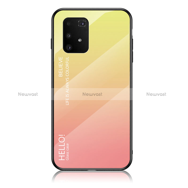 Silicone Frame Mirror Rainbow Gradient Case Cover LS1 for Samsung Galaxy S10 Lite