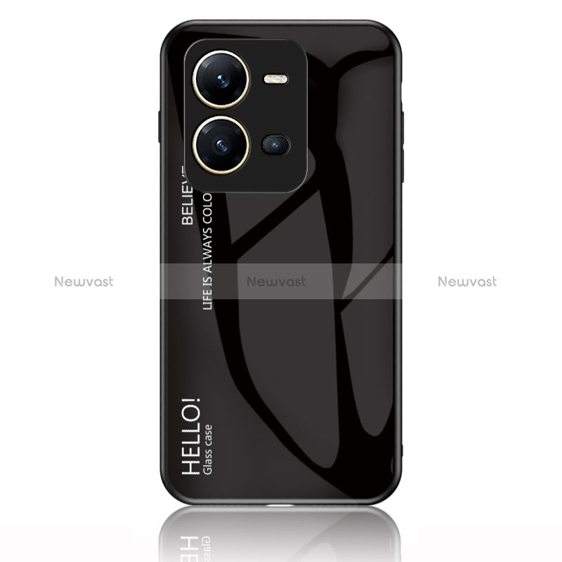 Silicone Frame Mirror Rainbow Gradient Case Cover LS1 for Vivo X80 Lite 5G