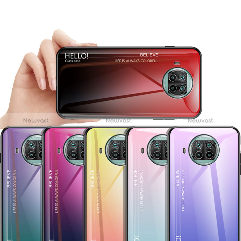 Silicone Frame Mirror Rainbow Gradient Case Cover LS1 for Xiaomi Mi 10T Lite 5G