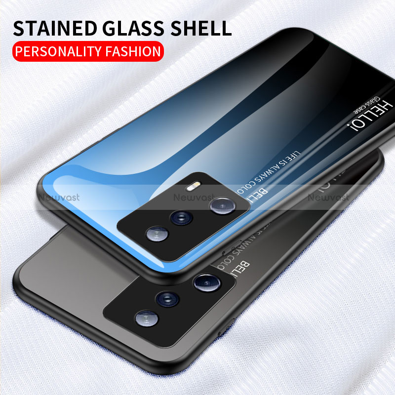Silicone Frame Mirror Rainbow Gradient Case Cover LS1 for Xiaomi Mi 13 Lite 5G