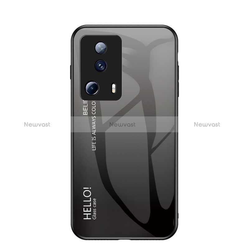 Silicone Frame Mirror Rainbow Gradient Case Cover LS1 for Xiaomi Mi 13 Lite 5G Dark Gray