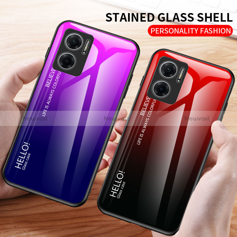 Silicone Frame Mirror Rainbow Gradient Case Cover LS1 for Xiaomi Redmi 10 Prime Plus 5G