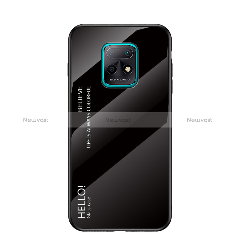 Silicone Frame Mirror Rainbow Gradient Case Cover LS1 for Xiaomi Redmi 10X 5G Black