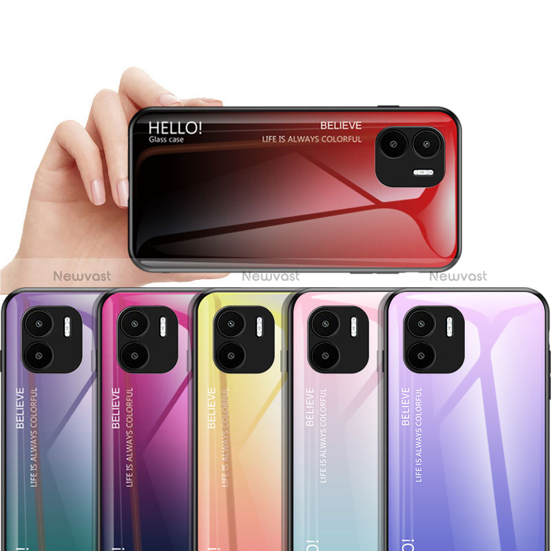 Silicone Frame Mirror Rainbow Gradient Case Cover LS1 for Xiaomi Redmi A2