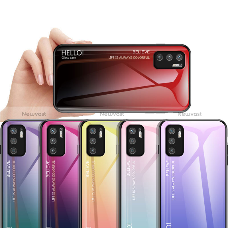 Silicone Frame Mirror Rainbow Gradient Case Cover LS1 for Xiaomi Redmi Note 11 SE 5G