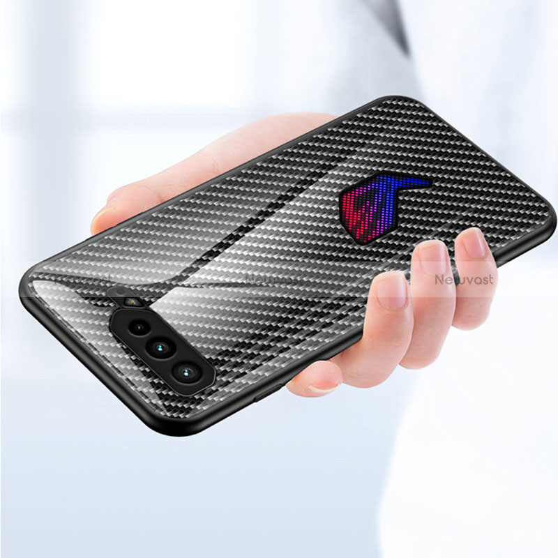 Silicone Frame Mirror Rainbow Gradient Case Cover LS2 for Asus ROG Phone 5s Pro