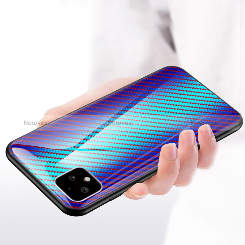 Silicone Frame Mirror Rainbow Gradient Case Cover LS2 for Google Pixel 4