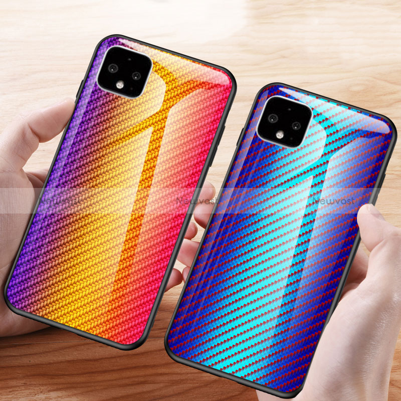 Silicone Frame Mirror Rainbow Gradient Case Cover LS2 for Google Pixel 4