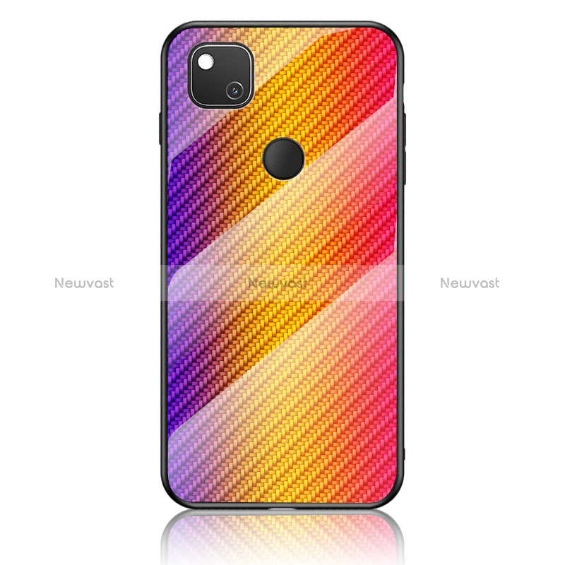 Silicone Frame Mirror Rainbow Gradient Case Cover LS2 for Google Pixel 4a