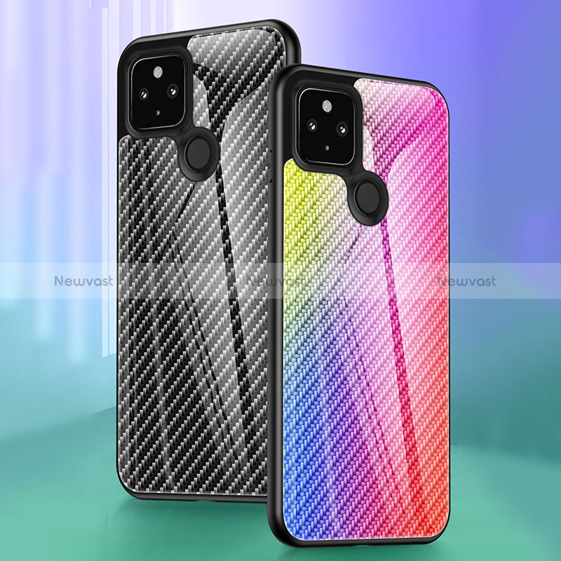 Silicone Frame Mirror Rainbow Gradient Case Cover LS2 for Google Pixel 4a 5G