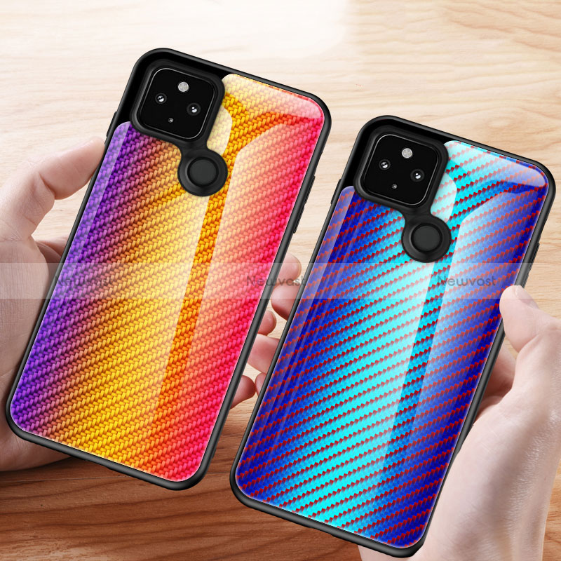 Silicone Frame Mirror Rainbow Gradient Case Cover LS2 for Google Pixel 4a 5G