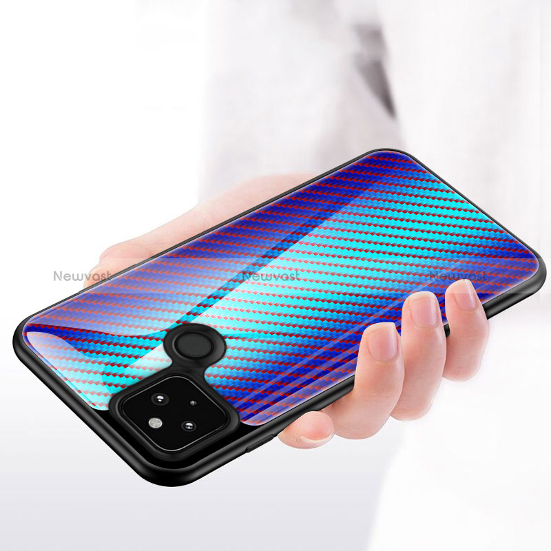 Silicone Frame Mirror Rainbow Gradient Case Cover LS2 for Google Pixel 4a 5G